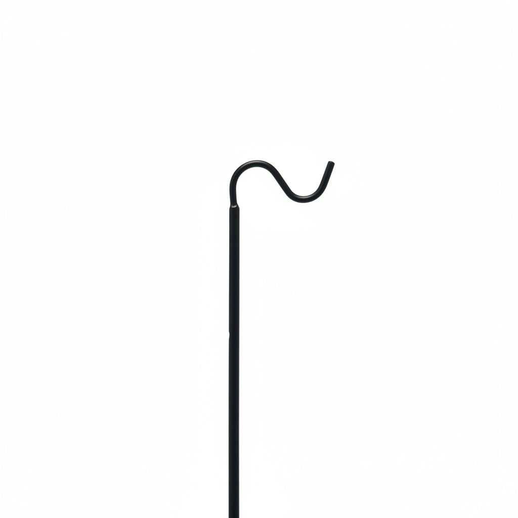 Galghållare med naturfärgat trähandtag, svart, 130 cm