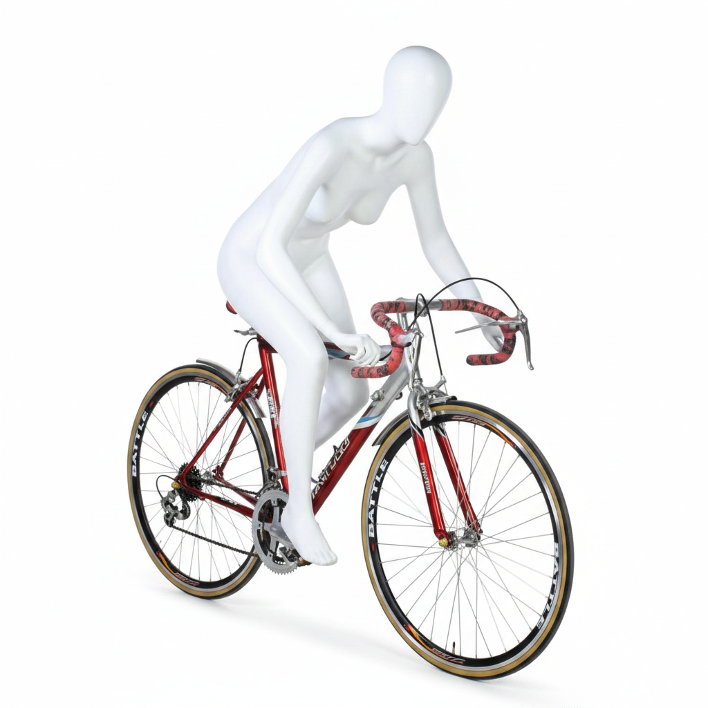 Sport damdocka, cykelryttare - vit