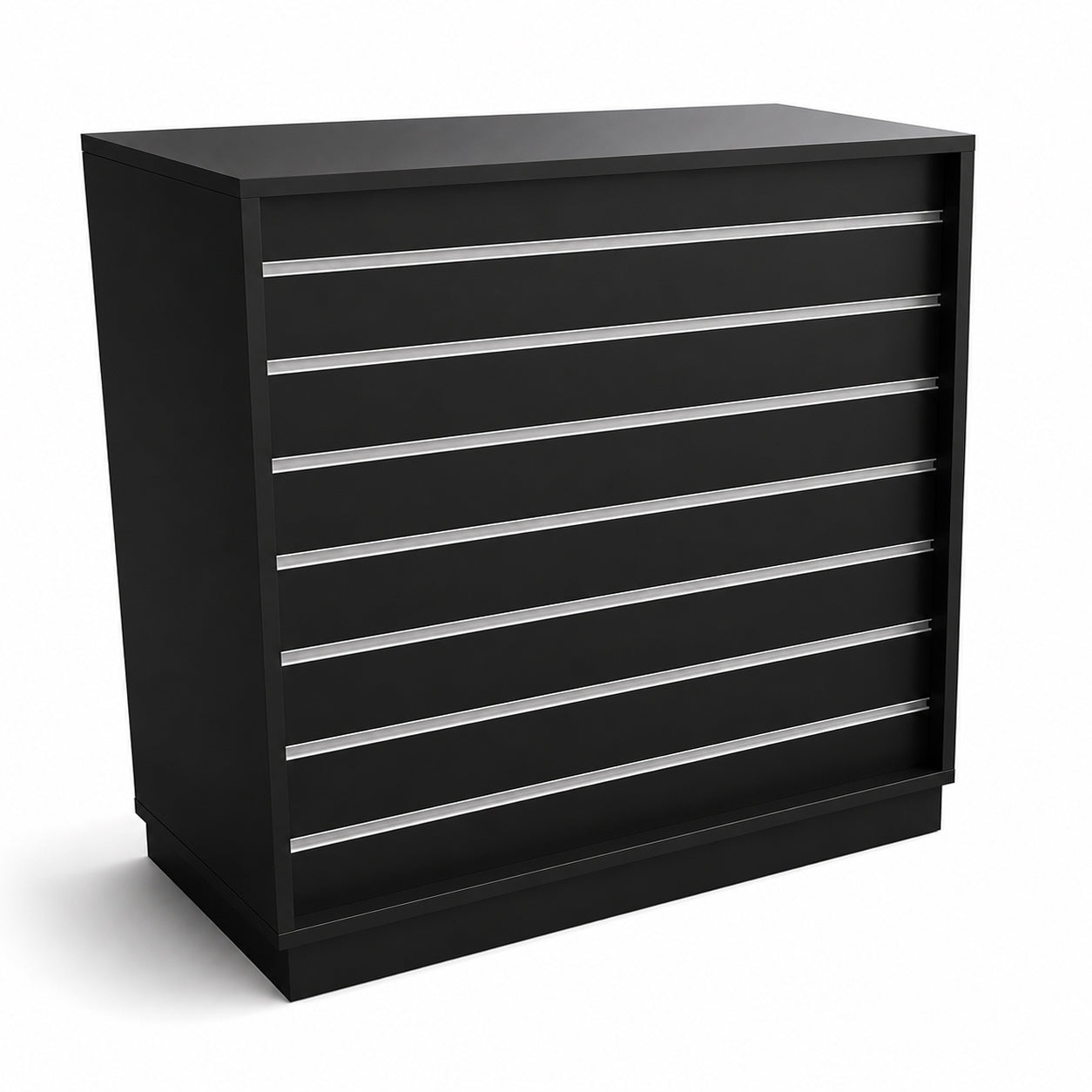 Frame-disk. Bred modul, svart. B110 - rillpanel front