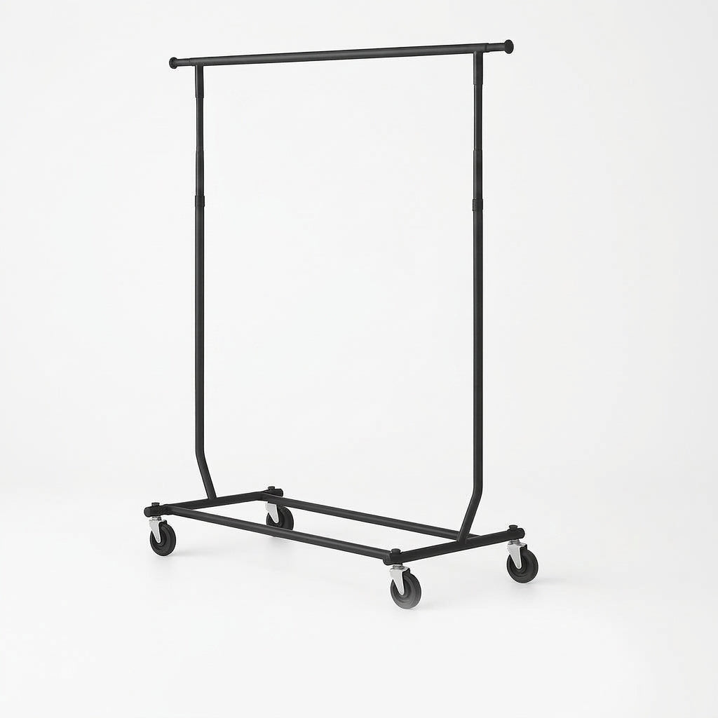 Disco I, helt hopfällbar, justerbar, svart krom, B128-188 x H145-170 cm