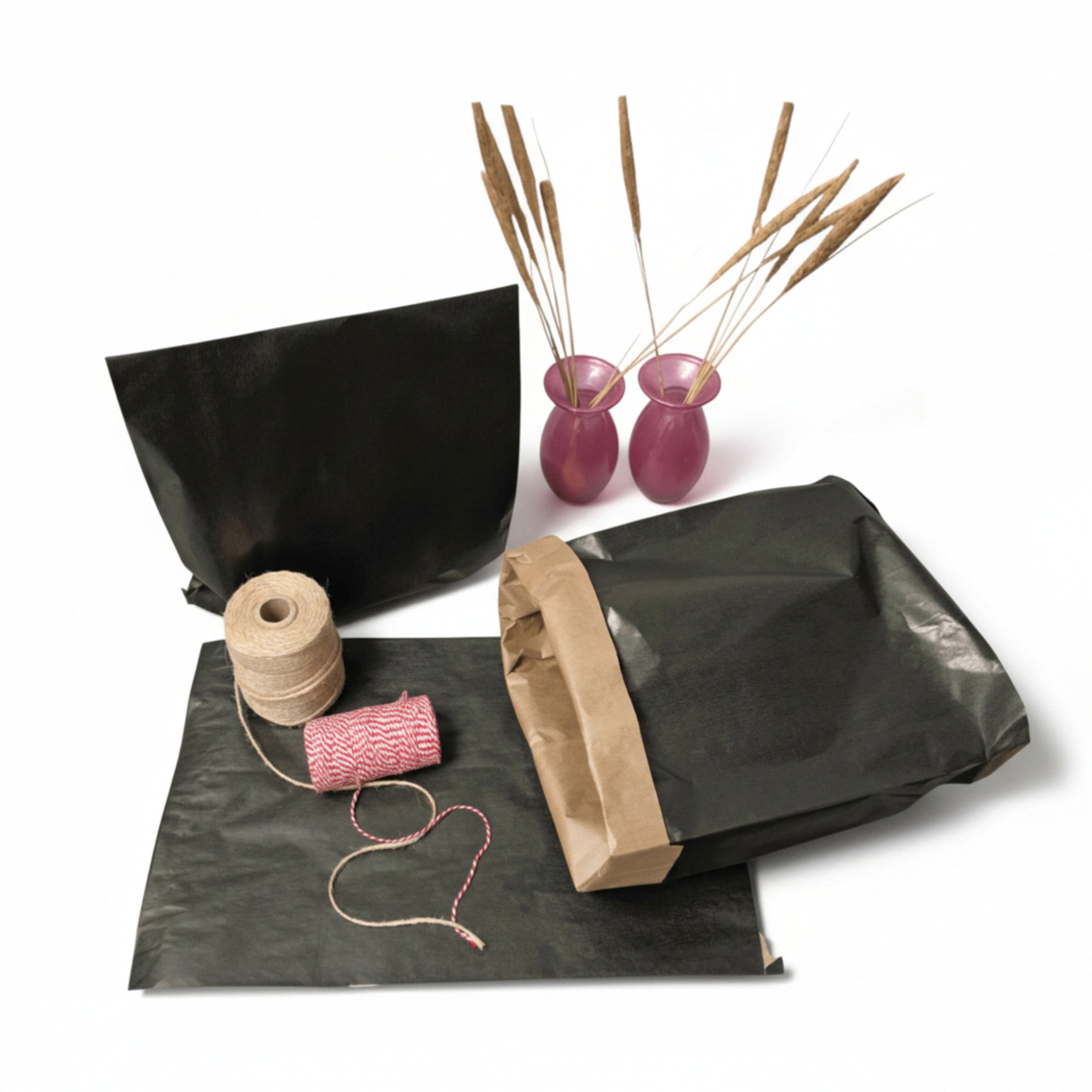 Gavepose, kraftpapir, sort, pk. med 250 stk., 31 x 8 x H49 cm