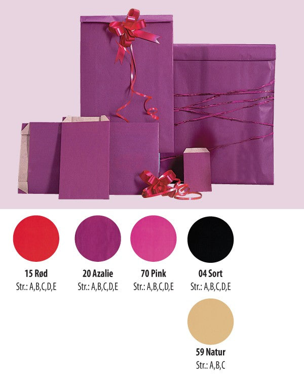 Presentpåse i kraftpapper, azalea, förp. om 250 st., 24 x 7 x H41 cm