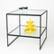 HAPPY! Vikbord med klara glasskivor. B74 x D74 x H82 cm.