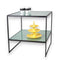 HAPPY! Sidobord med frostade glasskivor. B74 x D74 x H82 cm.