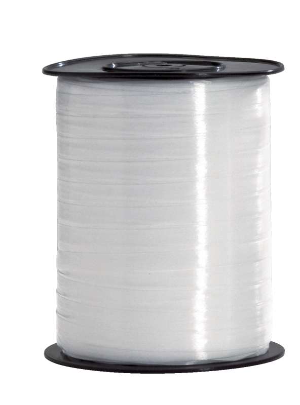 Gavebånd 7mm x 500 mtr. Blank. Hvid