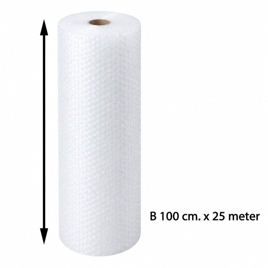 Bobleplast på rulle, 100 cm bred og 25 meter lang