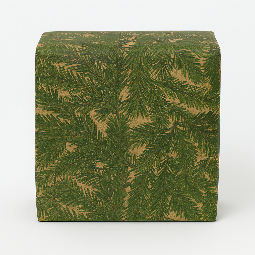 Julpapper B 50 cm. granmönster, kraftpapper. 100 m