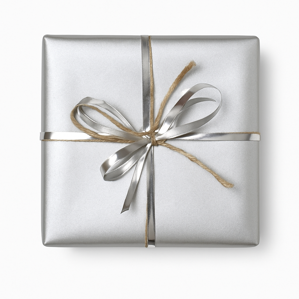 Presentpapper B 40 cm. silver, kraftpapper. 100 m.