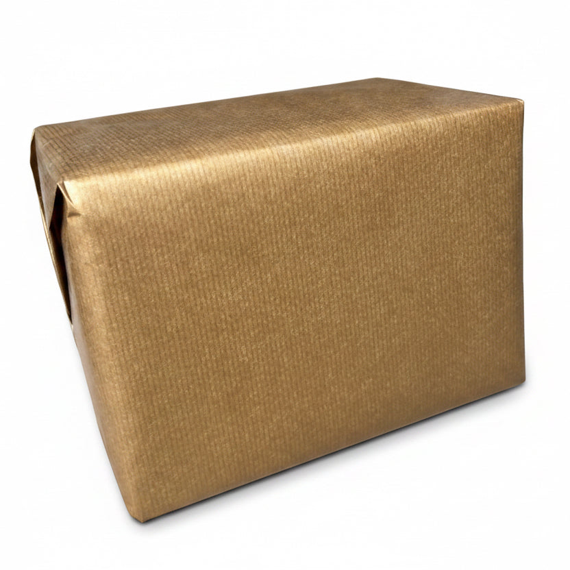 Presentpapper B 57 cm. Guld, matt, kraftpapper. 200 m.
