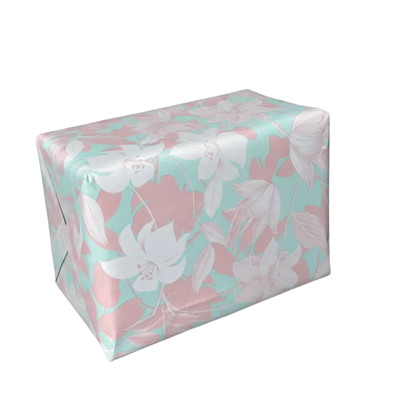 Presentpapper B 38 cm. Ljusa toner, bestruket papper. 150 m.