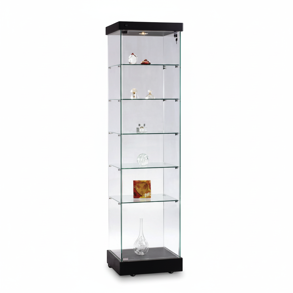 Vitrin - Toscana 1 - hög modell. 50 x 46 x H 184 cm. - Svart