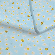 Silkepapir med bier og blomster til gaveindpakning