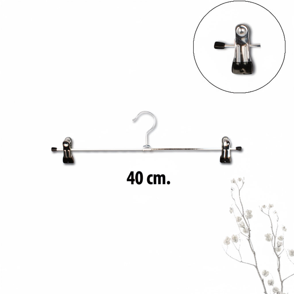 Sort metal klemmebøjle 40 cm til bukser og nederdele
