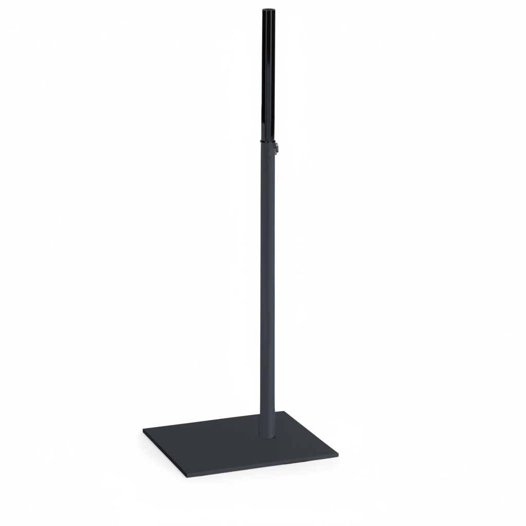 Foder till torso, teleskopisk, hög, svart, fyrkantig platta, H58–126 cm, Elite torso (Serie 5200)