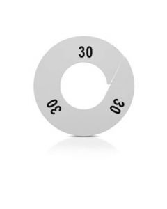 Konfektionsnumre, rund model, hvid - 10 stk. Størrelser fra 1 til XXXL