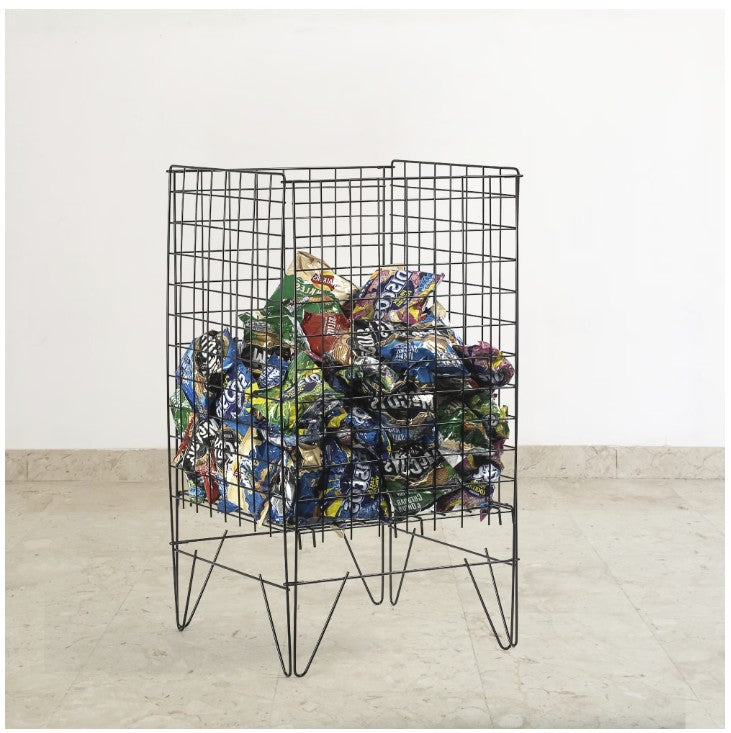 Säljkorg med justerbar botten – svart, 43 x 43 x H77 cm