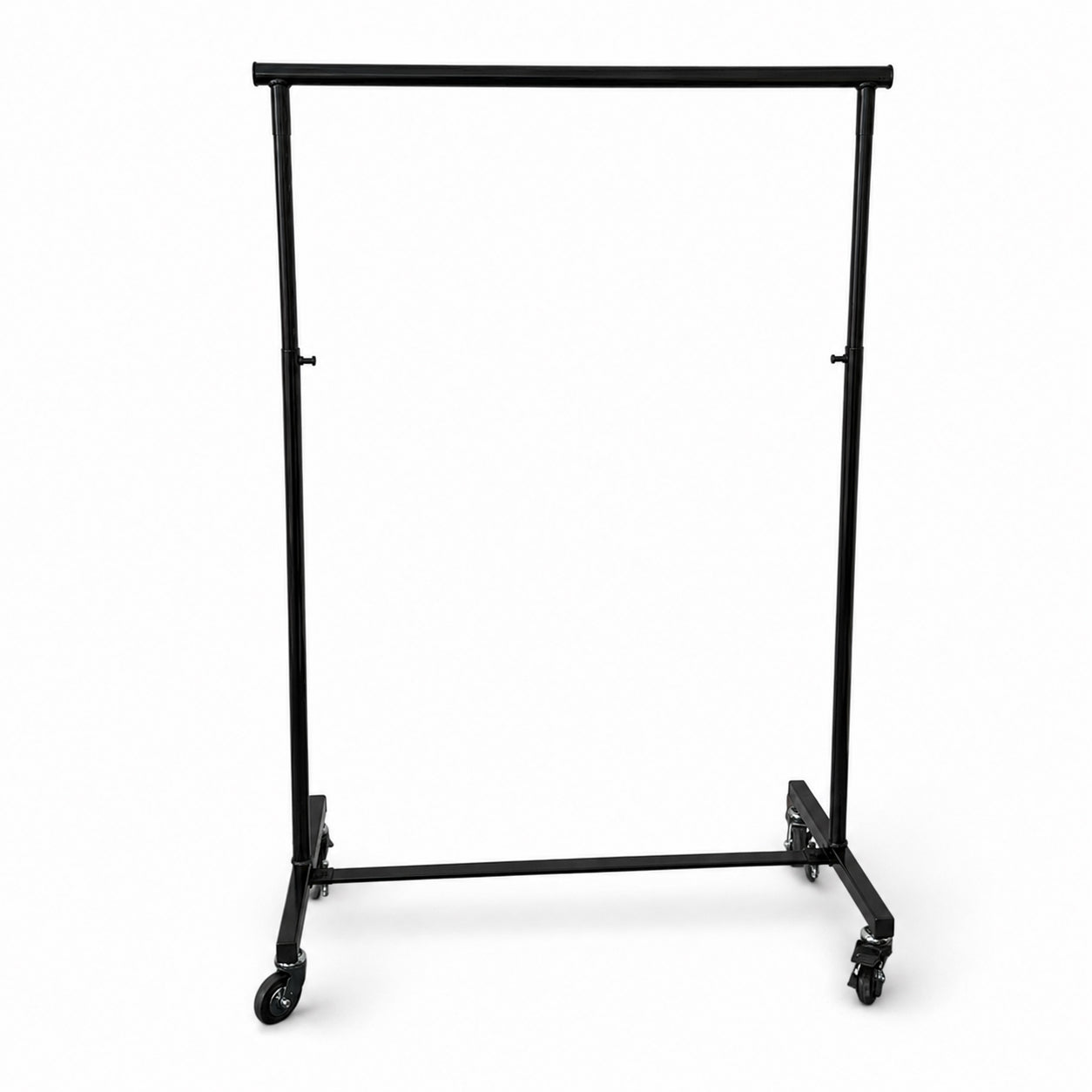 Klädställning - liten svart - lyx. B 100-161 (galgutdrag) x D 50 x H 121-191 cm.