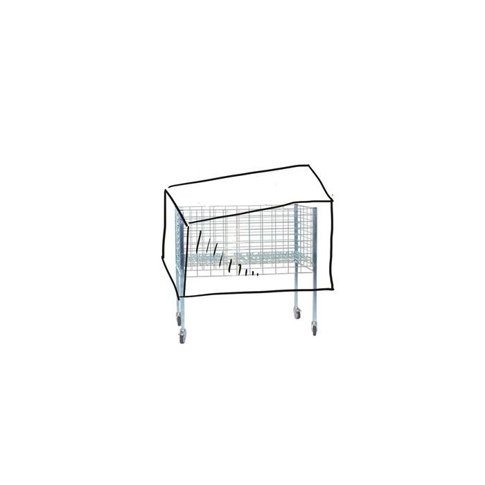 Regnhätta för trådkorgar, rökt ton, 104 x 54 x 50 cm. Andra sortering