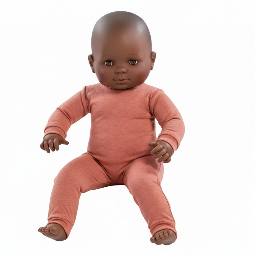 Babymannekäng. H 60 cm. Mörk hudfärg