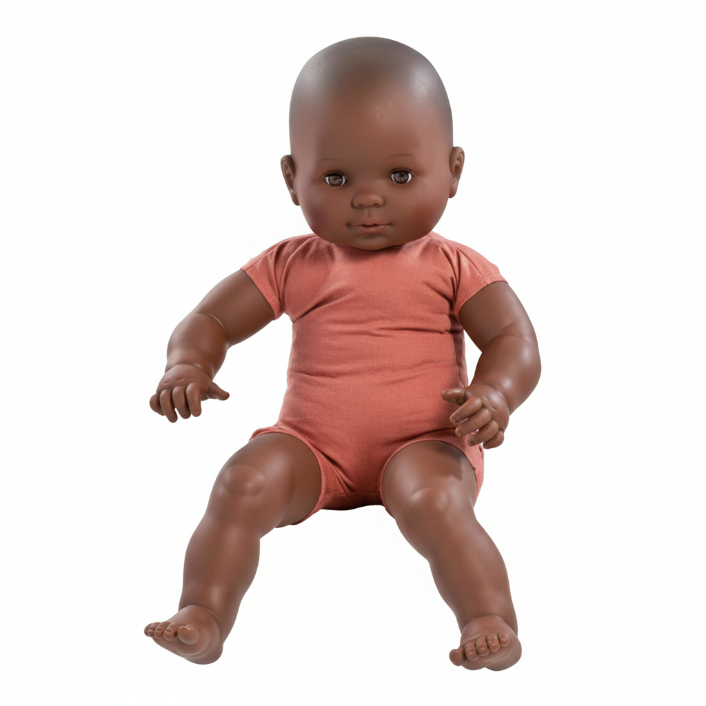 Baby mannequin 60 cm i mørk hudfarve