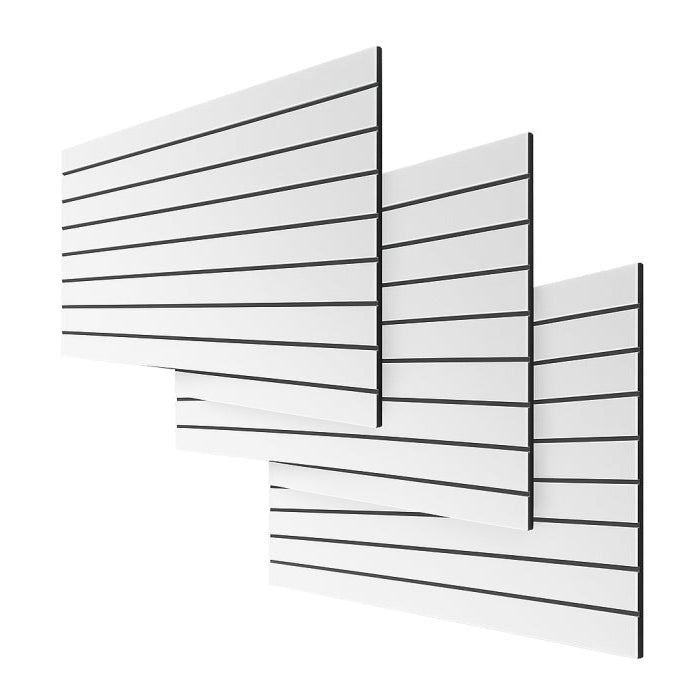 Rillepanel - 120 x 240 cm. - vit - 10 cm. (3 st. 120 x 80) - Supersæt, lätt textur. Pris angiven per st.