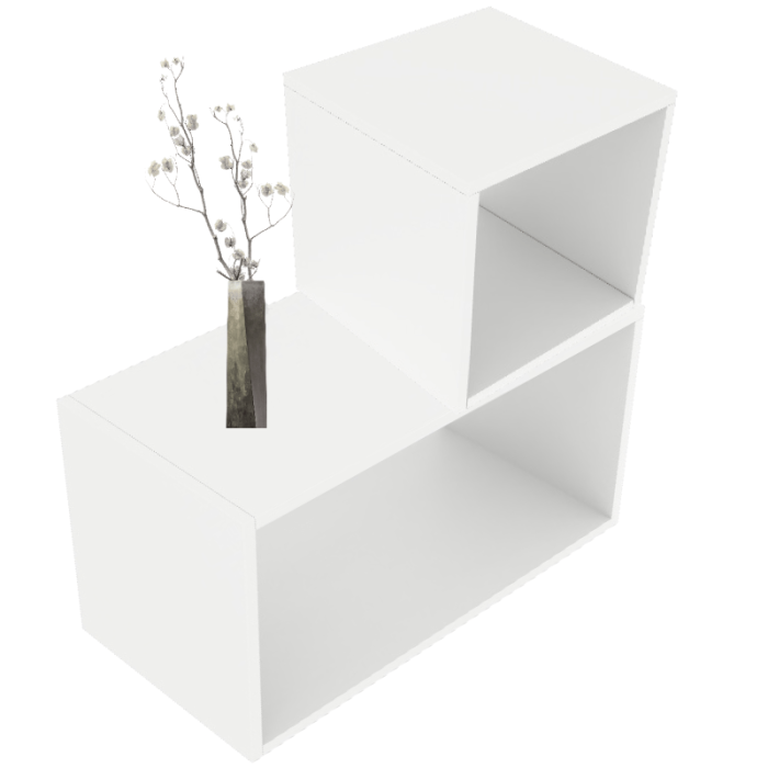 Kub-/podier, set om 2 st., vit