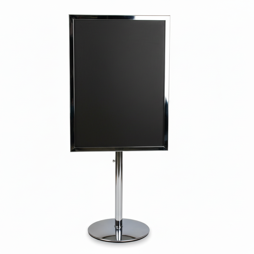 Menykorthållare, A4, krom