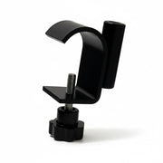 Fästen för skyltramar, för ovalt eller runt rör. Svart