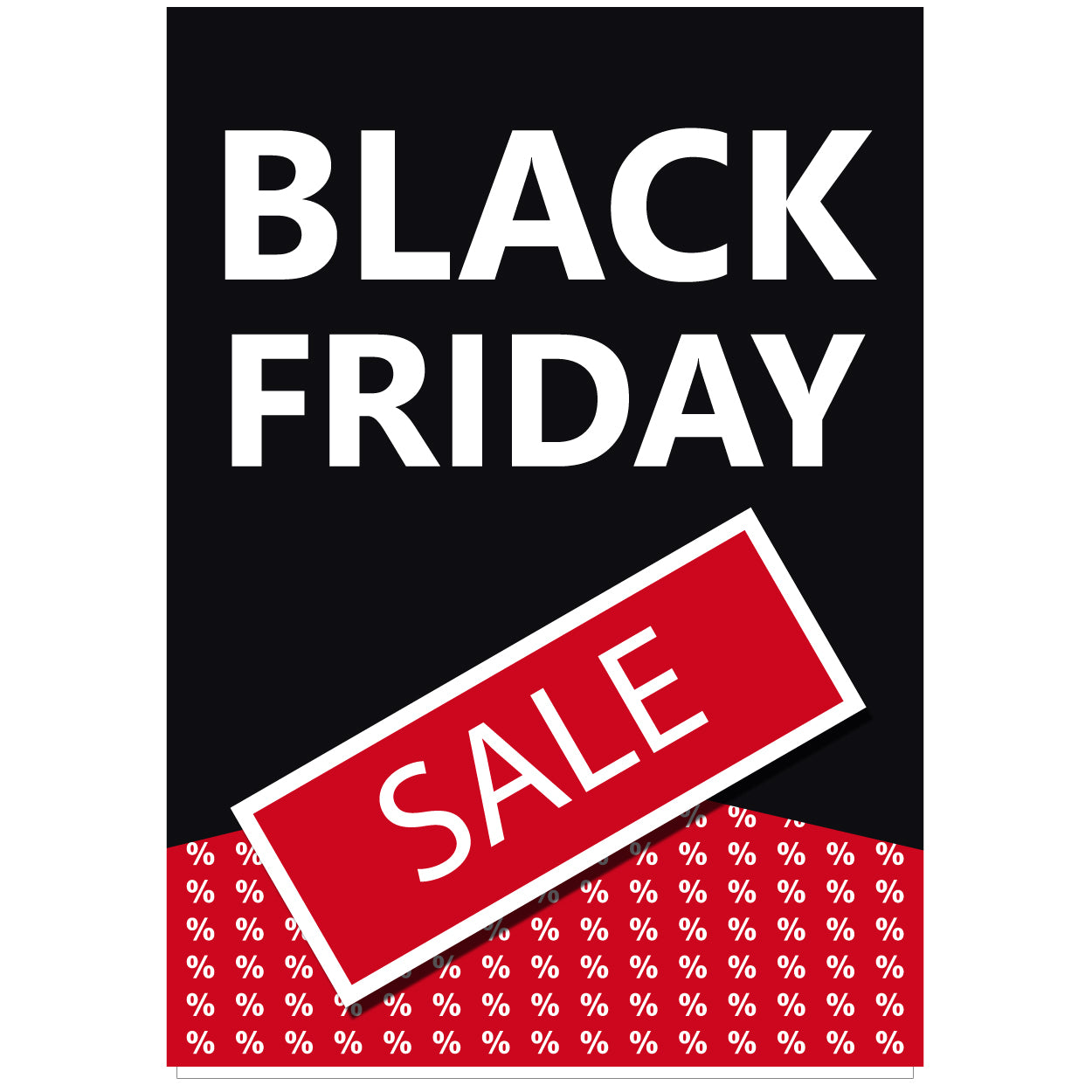 Poster. Black Friday, svart och röd, 50 x 70 cm