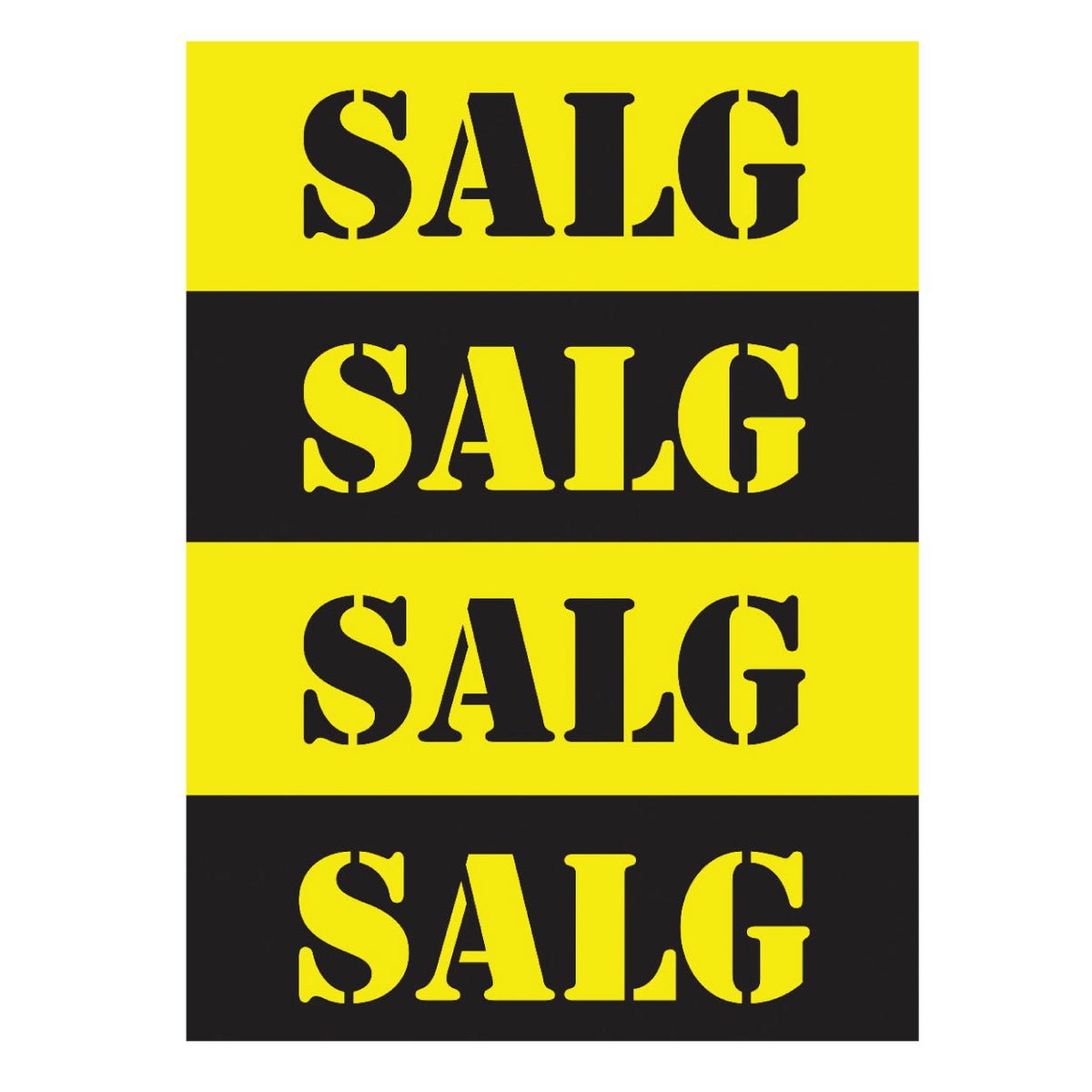 Poster. Utförsäljning, svart och gul, 50 x 70 cm