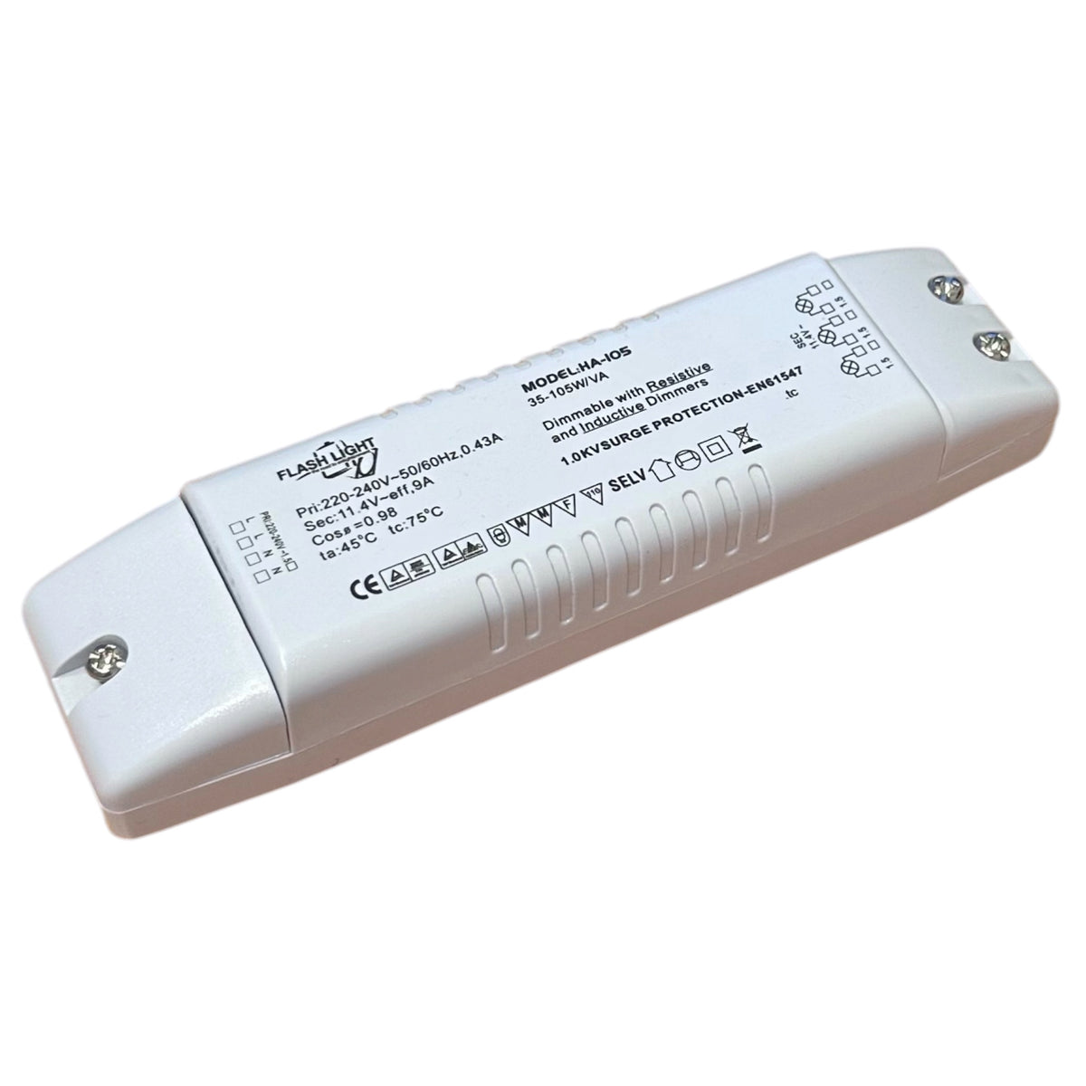 Transformator, 105W, för balder (Kan försörja 2 st. balder á max 50W)