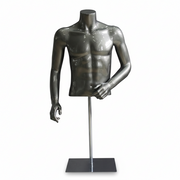 Herrtorso bordmodell. Högblank grå med nitar