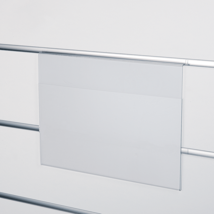 A4 skilteholder i bredformat til rillepanel