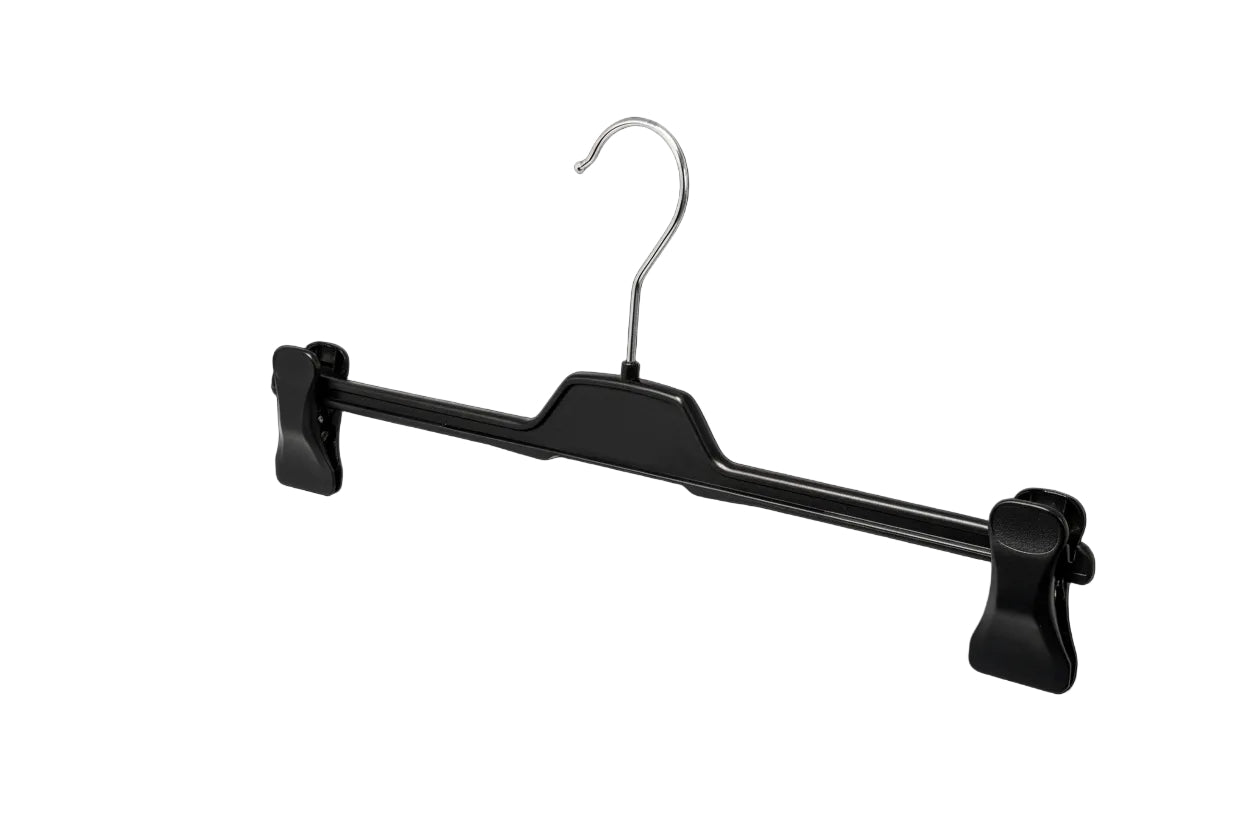 Sort plast buksebøjle med klemmer, 36 cm