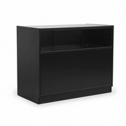 MADS butiksdisk med 1/3 glas, bred, svart. B 120