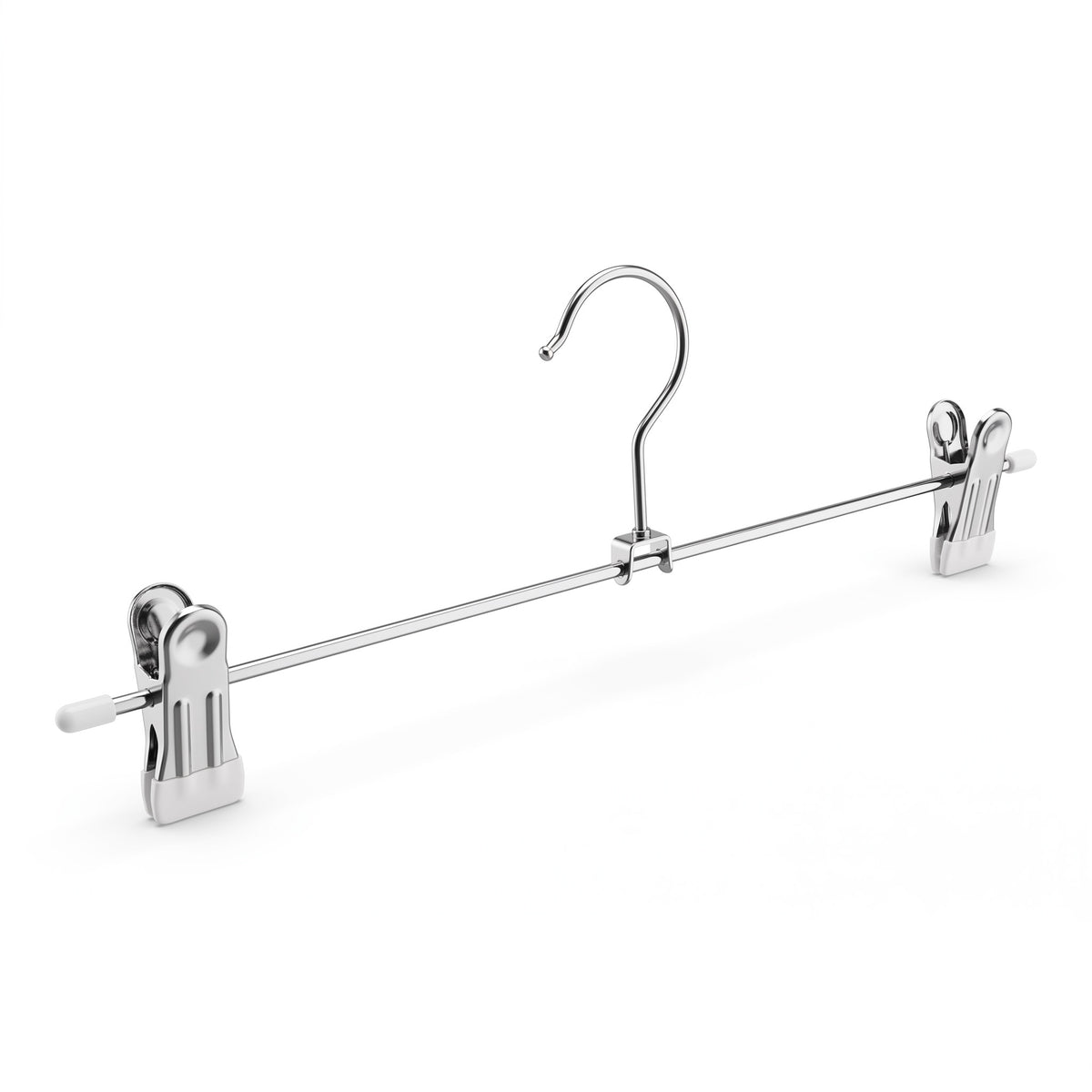 Klämhängare, metallbåge (B 30 cm.) - 100 st. Vit. Byxhängare