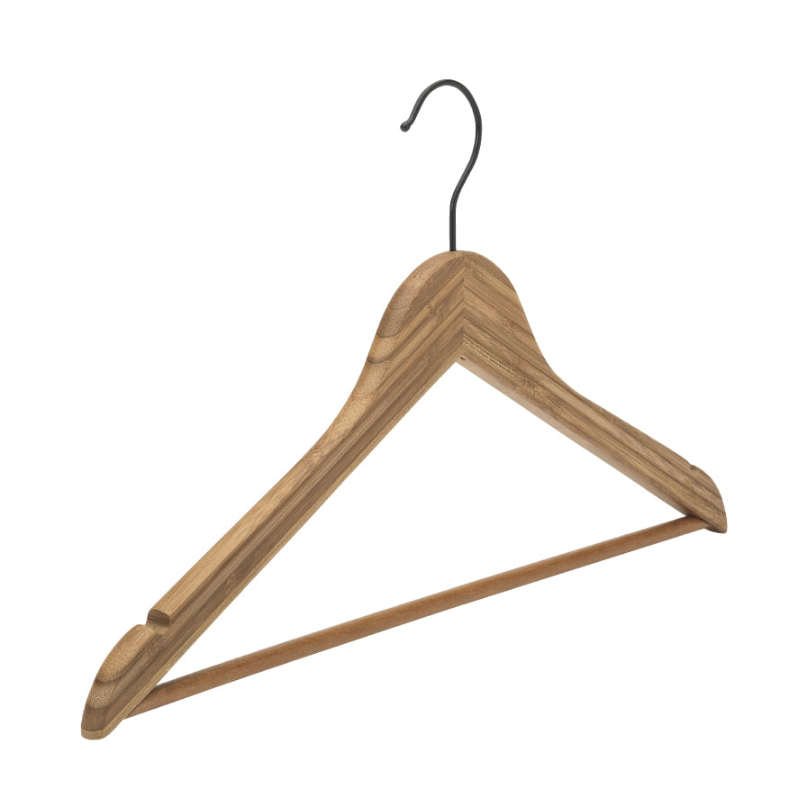 Bambus bøjle, vinklad, med stång och hake, natur, svart krok, 43 cm. Förp. med 10 st. Styckpris