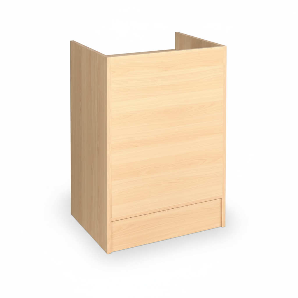 Slimline Disk, lådemodul, med nedsänkt hylla, lönn, H96 x B61cm x D 46 cm