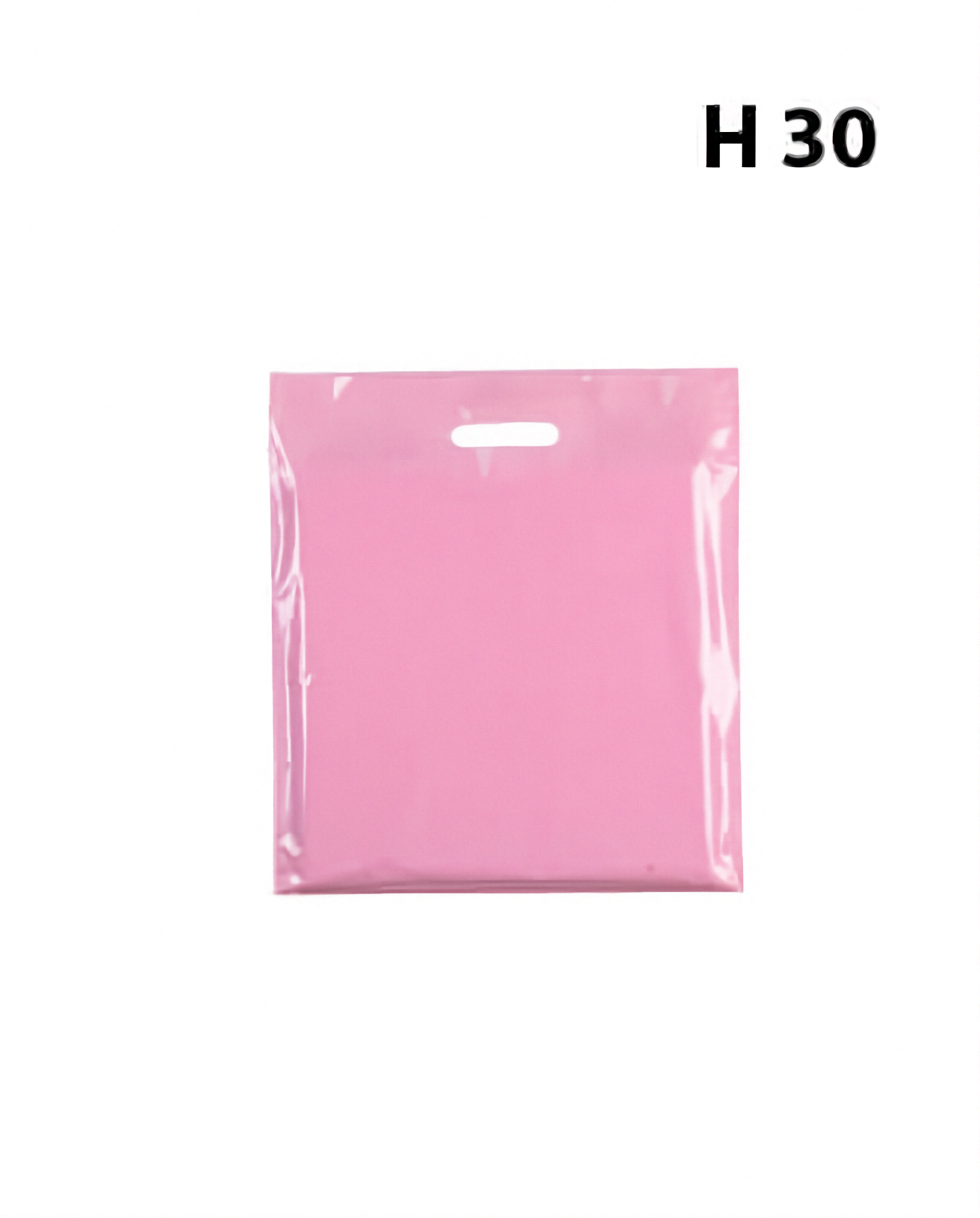 Plastpåse, liten, rosa, förpackning med 100 st., 35 mikron, B 25 x D/BF 6 x H 30 cm, förstärkta handtag