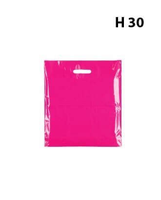 Lille pink plastpose med forstærket håndtag