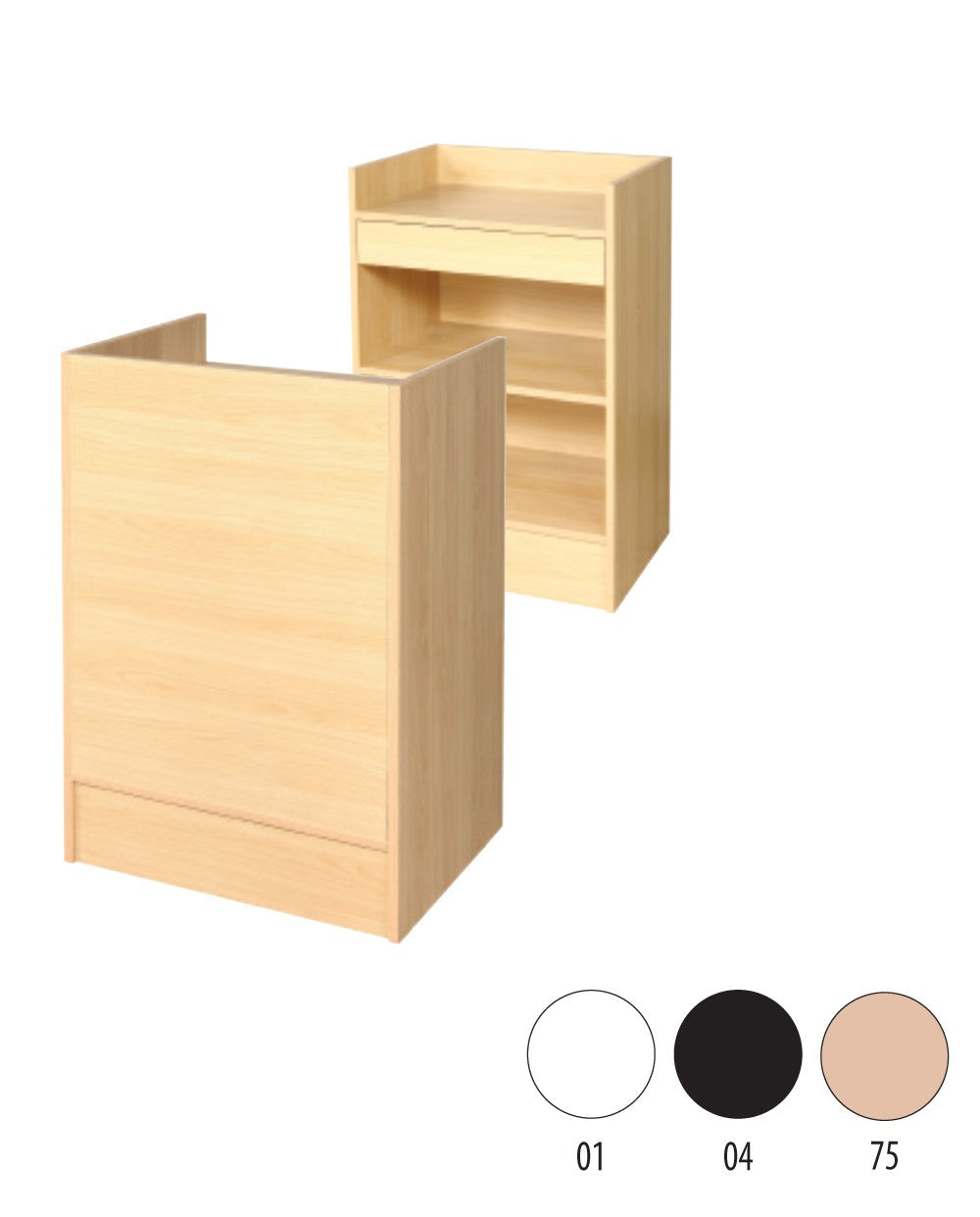 Slimline Disk, kassamodul, med nedsänkt hylla, vit, H96 x B61cm x D 46 cm