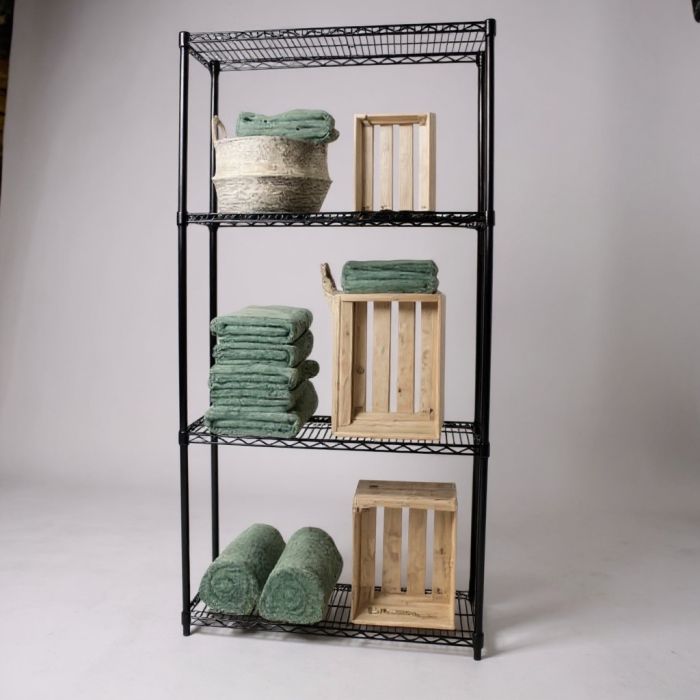 Hylla - TUBO (B 91 x D 46 x H 220 cm.) - Svart, ljus lucka