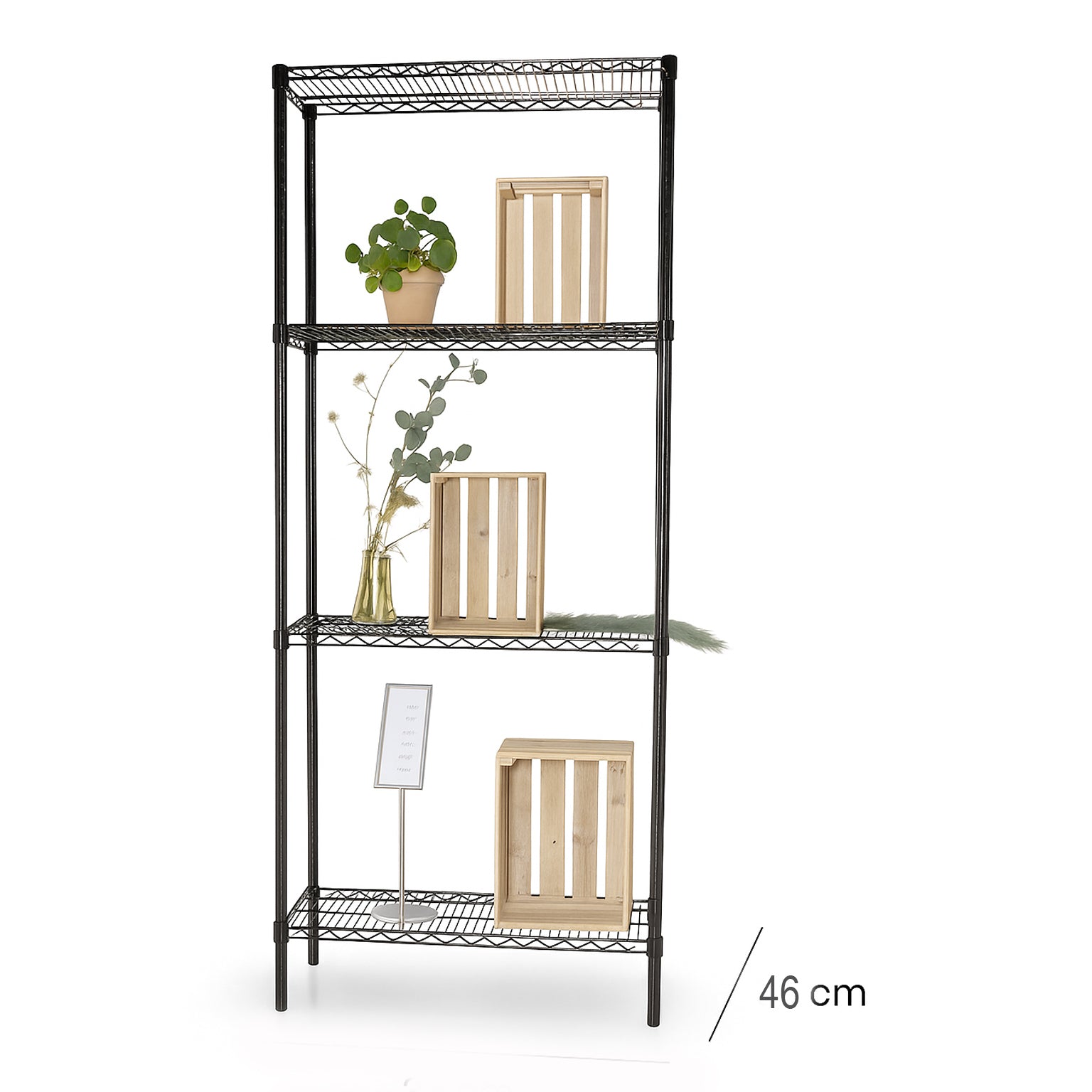 Hylla - TUBO (B 91 x D 46 x H 220 cm.) - Svart