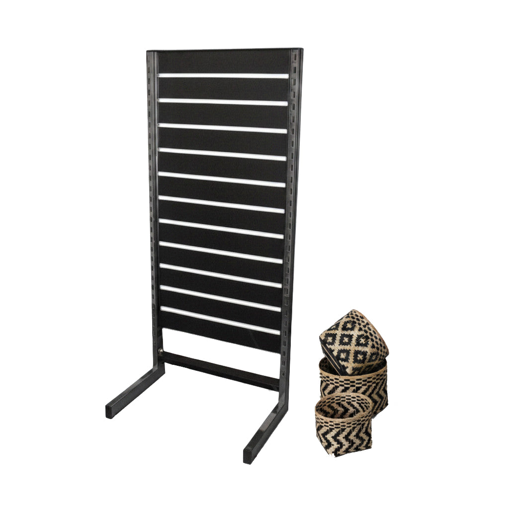 Panelgondol, enkelsidig, standardpanel svart. Svart, B67 x D40,5 x H147 cm