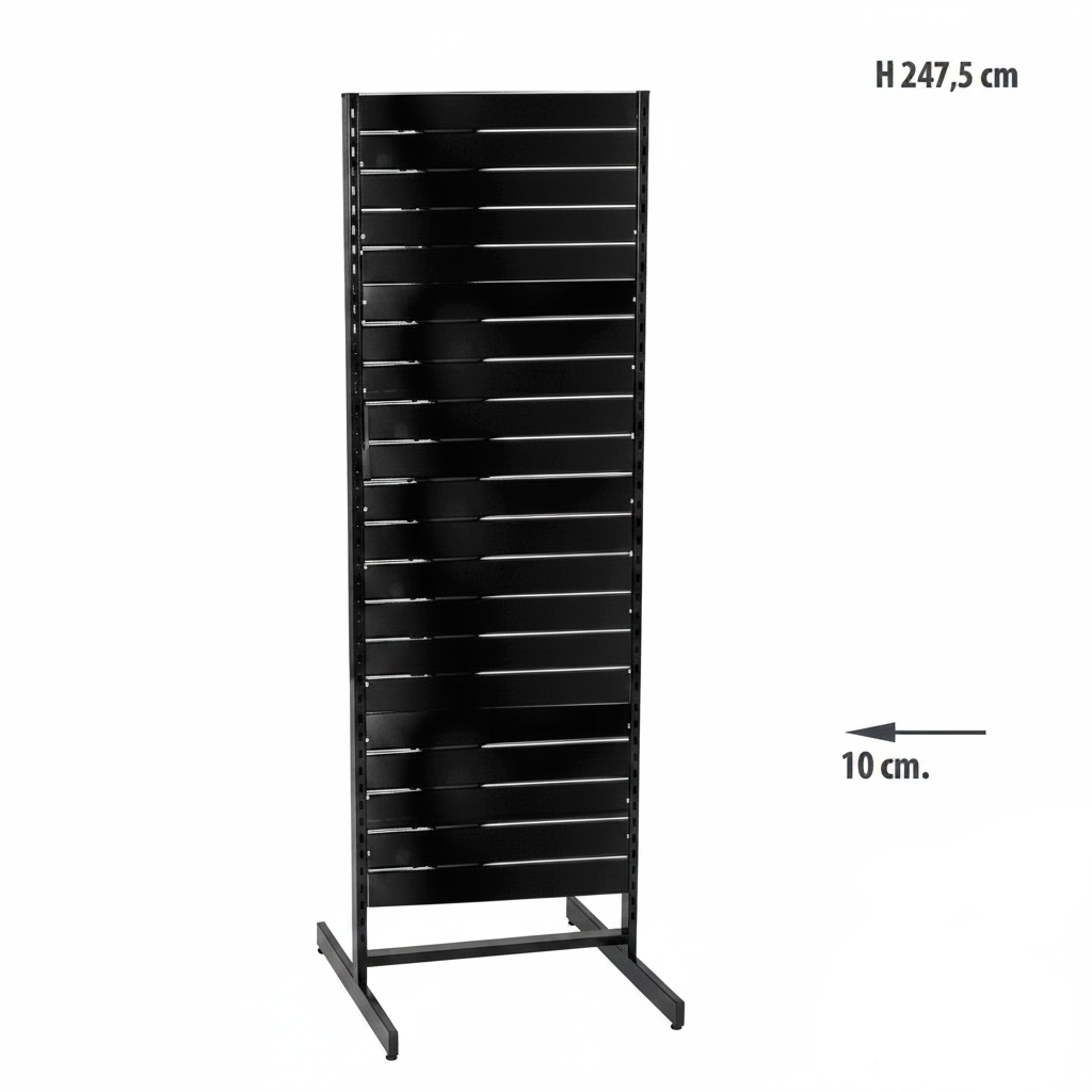 Panelgondol, dubbelsidig, standardpanel, svart. svart, B67 x D76 x H247 cm