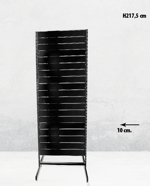Panelgondol, dobbeltsidet, standard panel, sort. sort, B67 x D76 x H217 cm