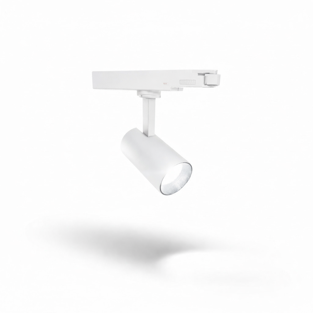 Spot t/ 3-fas skena, H13 cm. Ø 6,50. Vit