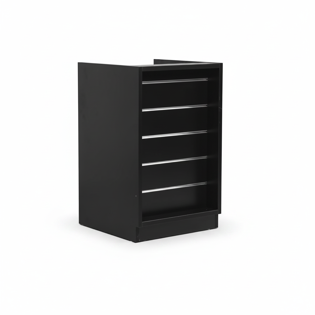 MADS smal butiksdisk, svart B 60 - rillpanelfront