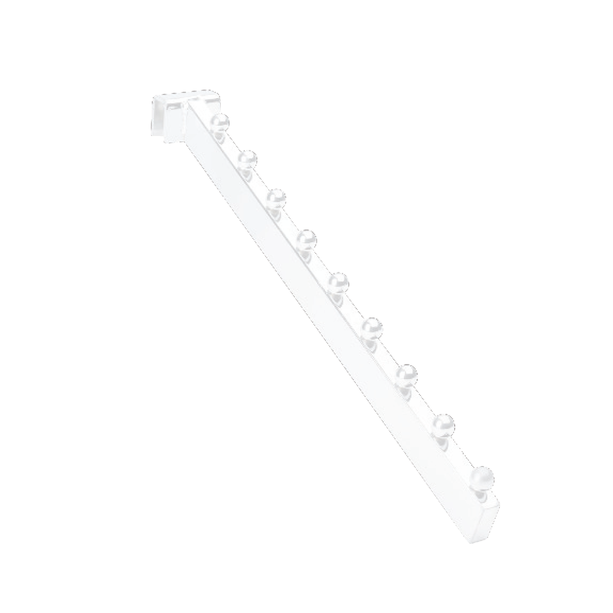 Snedfrontophæng m/ 9 kugler. Hvid, multitillbehør - 12 mm