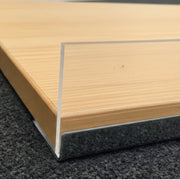 Melaminhylde ahorn, skrå, med forkant i krom, 61 x 37 cm
